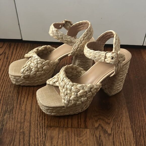 JustFab Rosalie Heeled Espadrille Sandal size 9.5 new without box - Picture 3 of 5